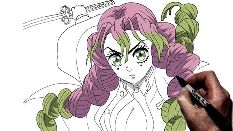 How To Draw Mitsuri Kanroji .